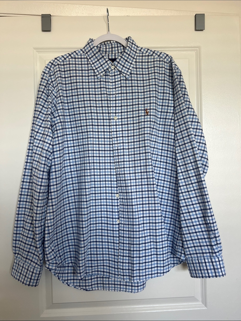 Ralph Lauren Classic Men's Blue Check Button-Down Shirt